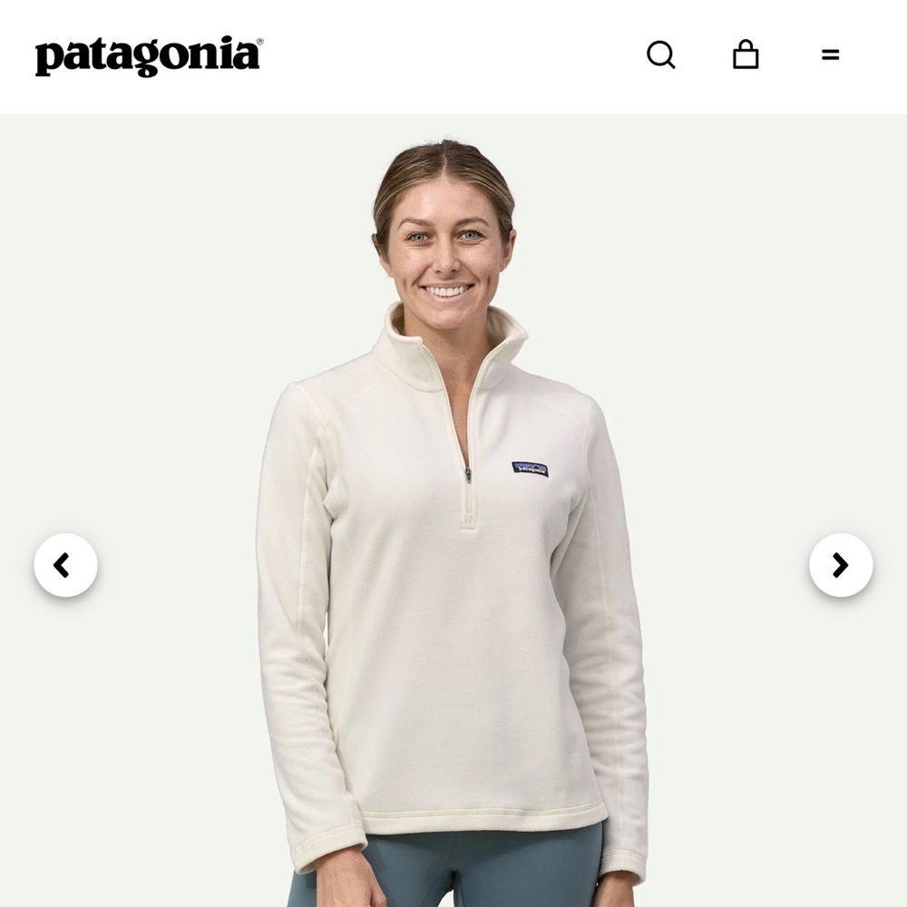 Patagonia Women's White 1/4-Zip Fleece